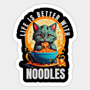 Meow-nificent Noodle Delight Sticker